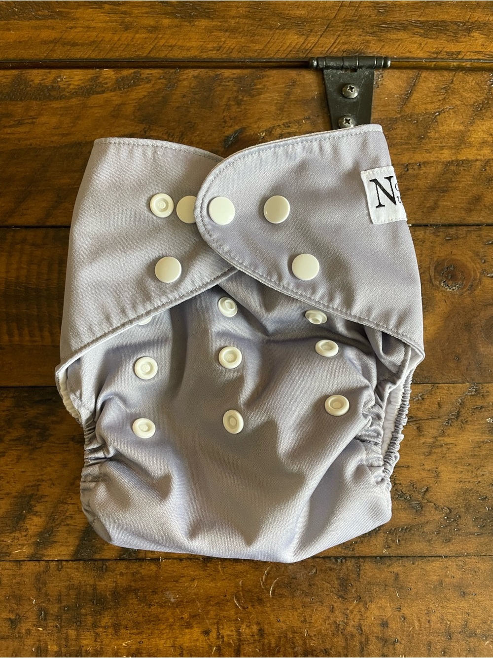 Neutral Gray Nora’s Nursery cloth diaper